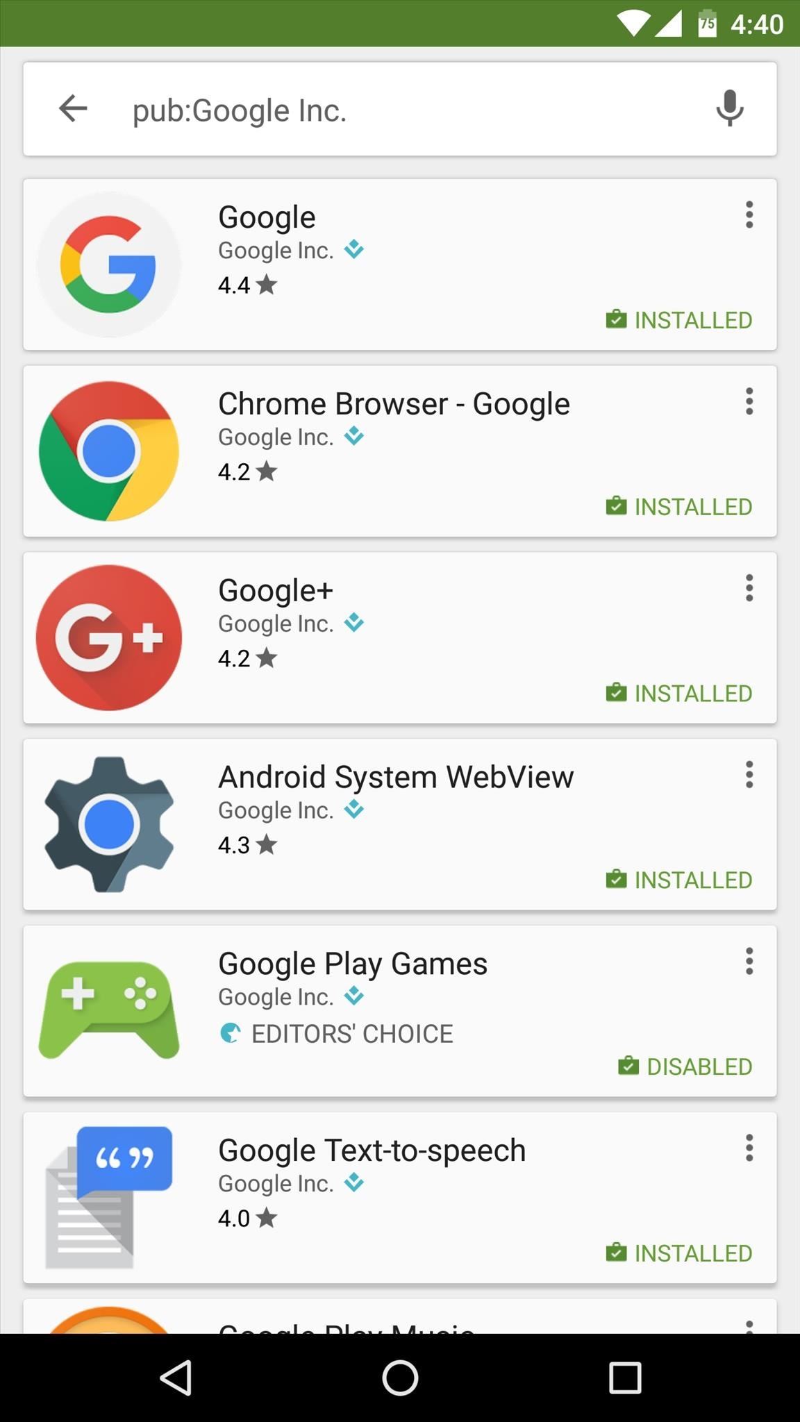 Find google play app